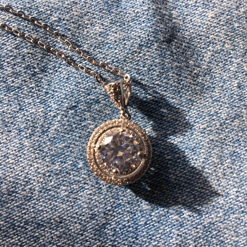 Cubic zirconia pendant necklace
